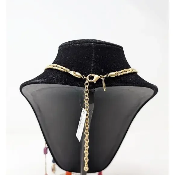 Chicos Necklace Double Strand Layered Multicolor Beaded Long New - Picture 6 of 8